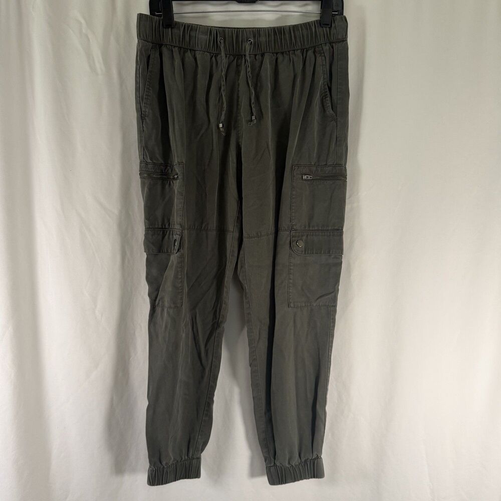 Banana Republic Cargo Joggers Women's Medium Green Pull On Drawstring Lyocell